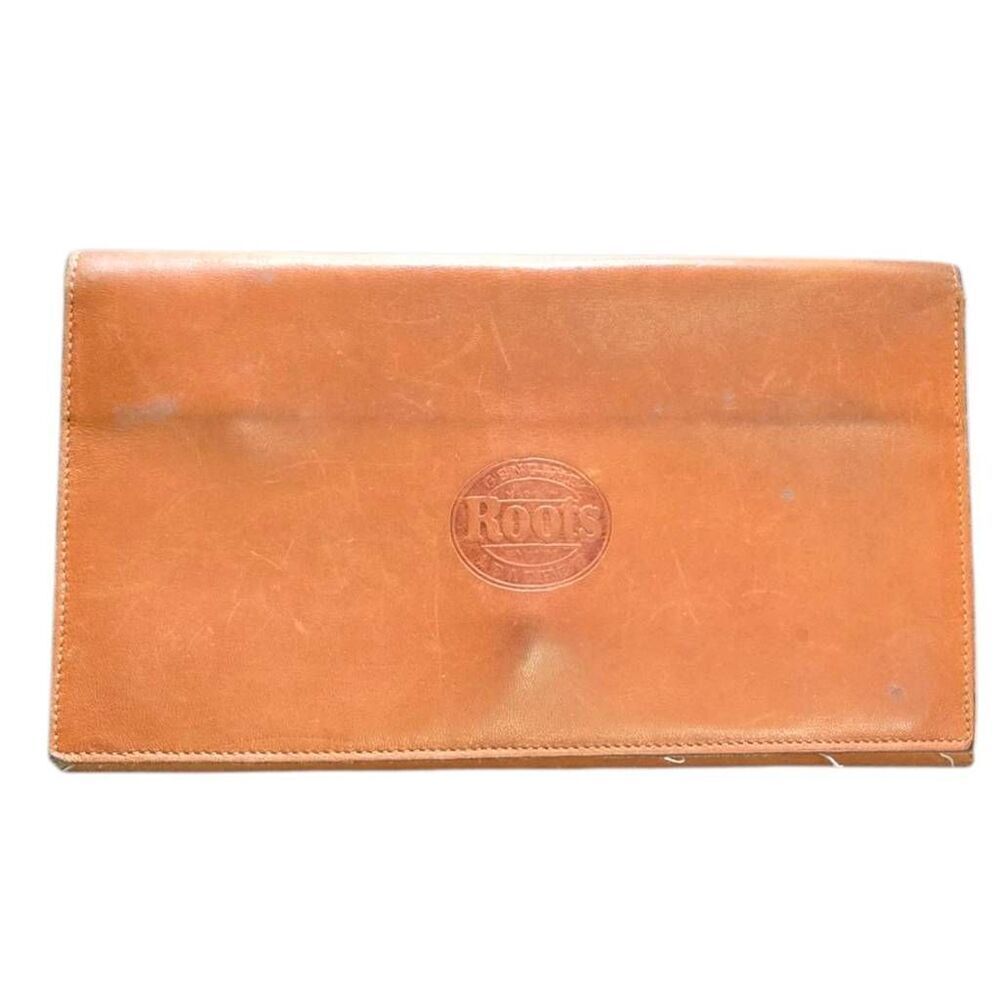 Roots Leather Large Wallet Clutch